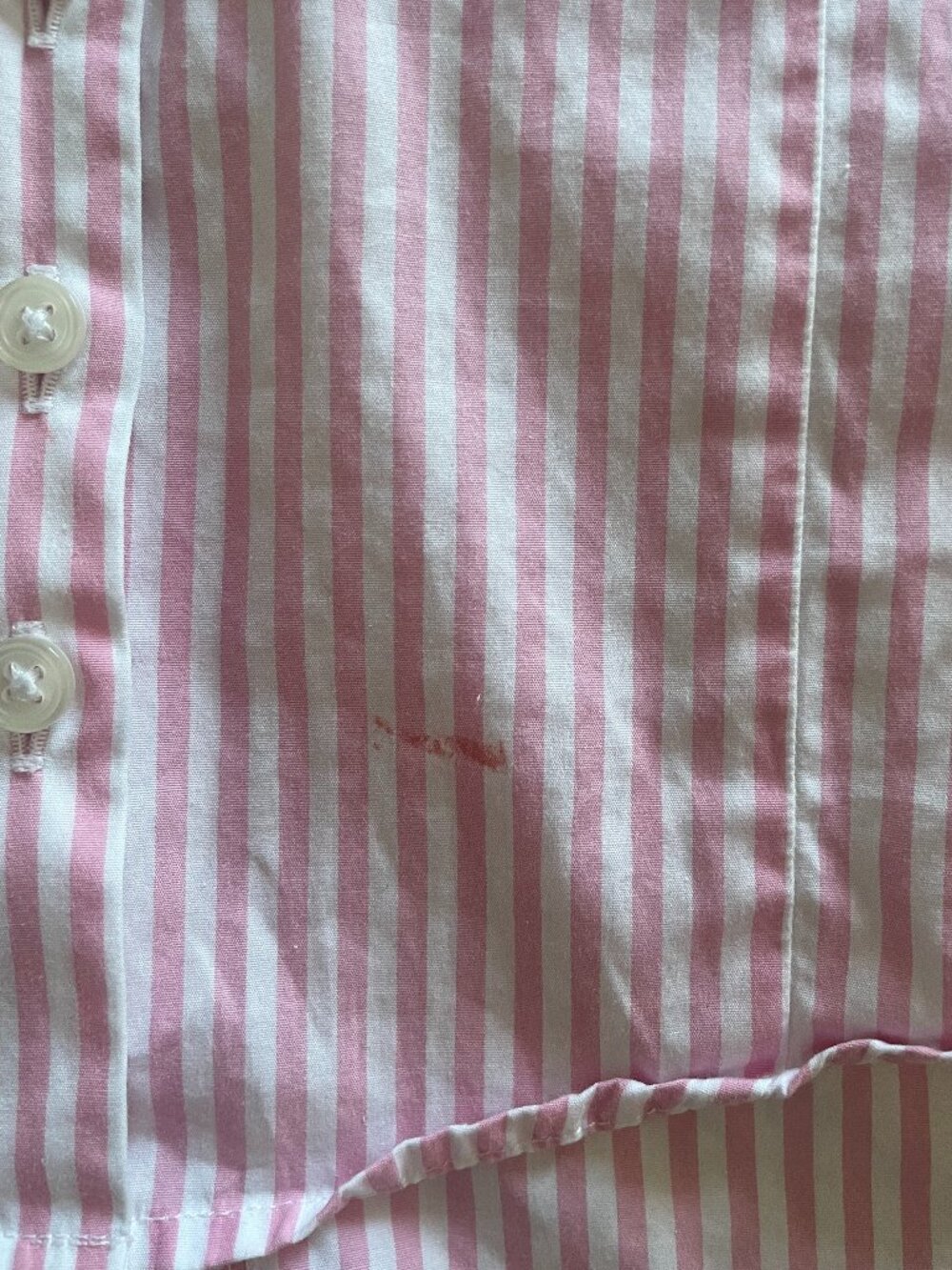 Pink/White Striped Womens Button Down Shirt - Picture 10 of 10